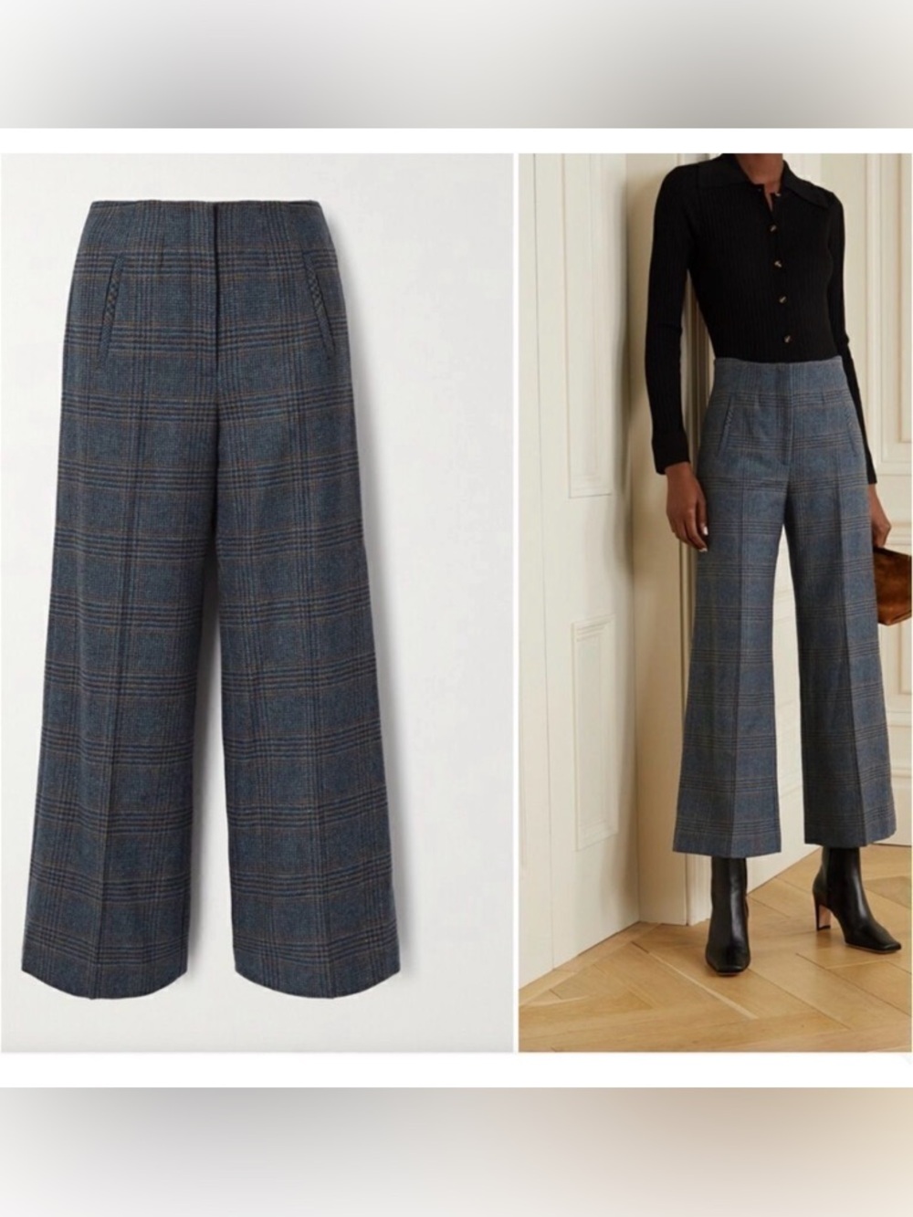 Veronica Beard Dova Prince of Wales checked wool straight-leg pant 00